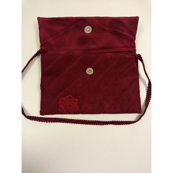 Women's Red Quilted Shoulder Bag Clutch Bag - Picture 2 of 5